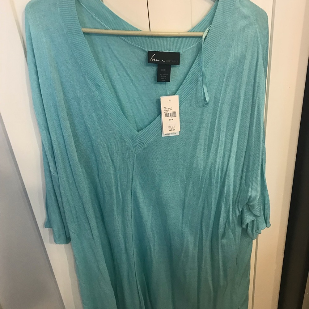 Teal short sleeved sweater